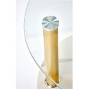 Стол журнальный HALMAR DUCAT S белый мрамор/прозрачный/золотой